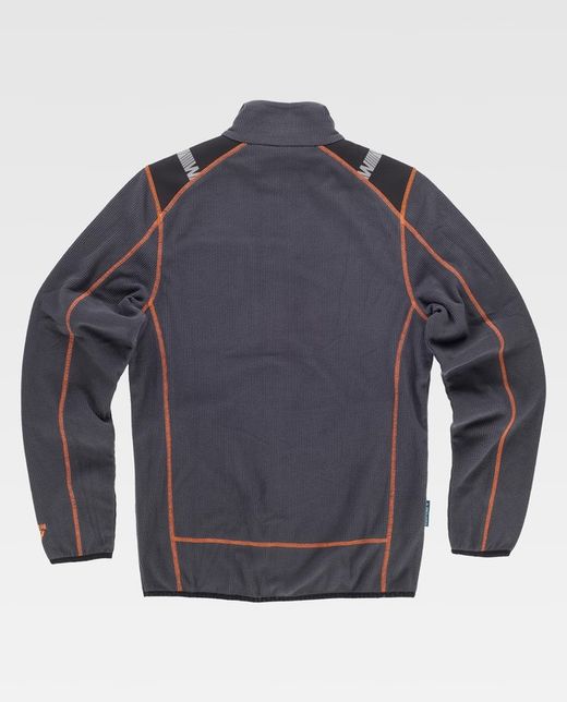 Polar de color Gris oscuro+Negro+Naranja Fluor