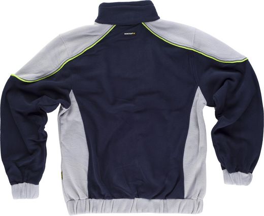 Linie 5 Fleece mit Reißverschluss, kombinierten Schultern, reflektierenden Paspeln Navy Light Grey