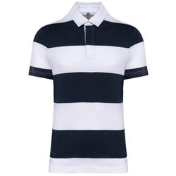 Gestreiftes Polohemd mit kurzen Ärmeln, Unisex