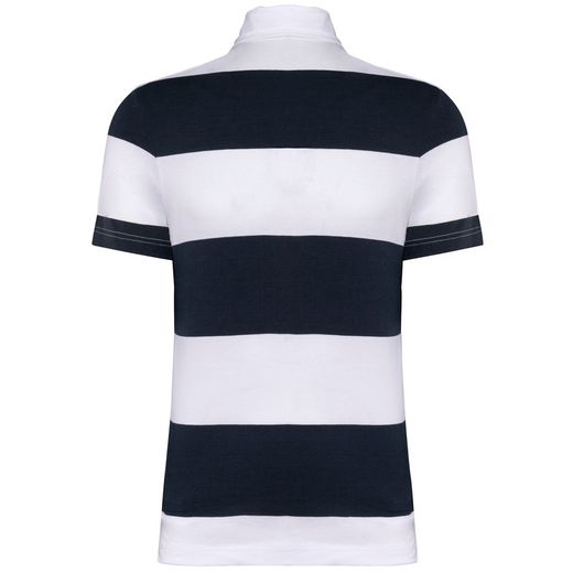 Gestreiftes Polohemd mit kurzen Ärmeln, Unisex