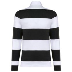 Gestreiftes Polohemd mit langen Ärmeln, Unisex