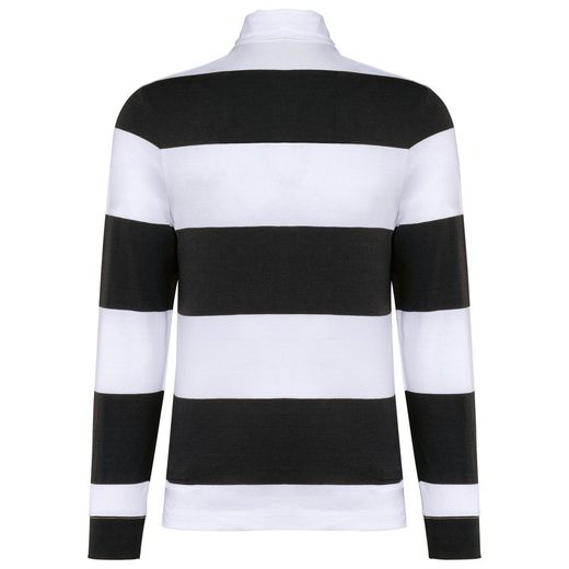 Gestreiftes Polohemd mit langen Ärmeln, Unisex