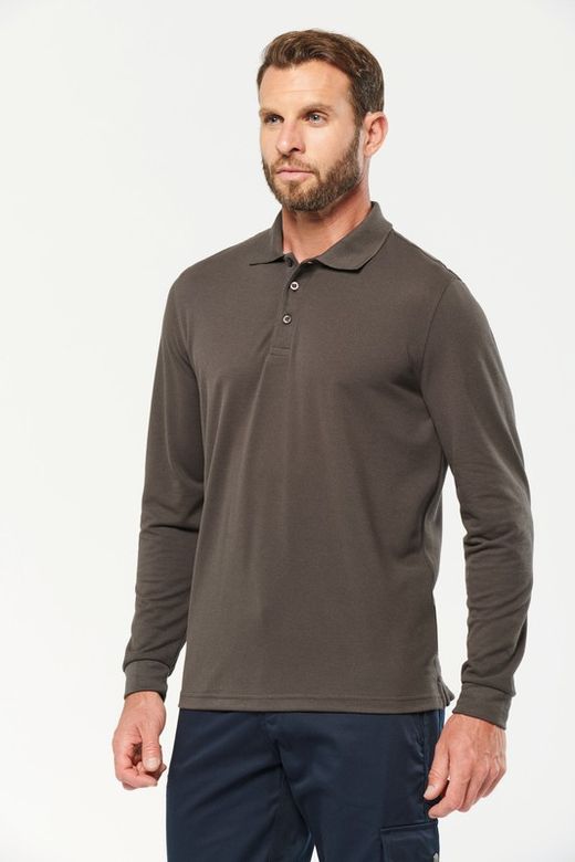Polo Antibacteriano Manga Larga Hombre