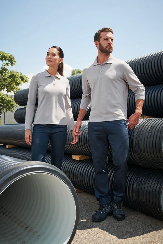 Antibakterielles Langarm-Polo für Frauen
