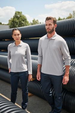 Antibakterielles Langarm-Polo für Frauen