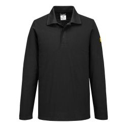 Polo antiestático ESD de manga larga Negro