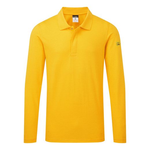 Polo antiestático ESD de manga larga Negro