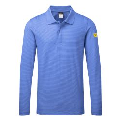 Polo antiestático ESD de manga larga Negro