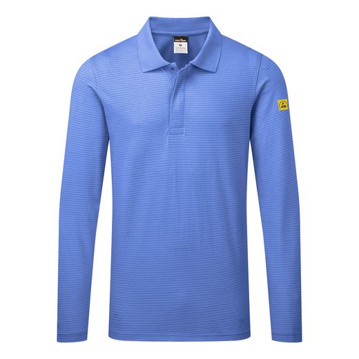 Polo antiestático ESD de manga larga Negro
