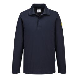Polo antiestático ESD de manga larga Negro