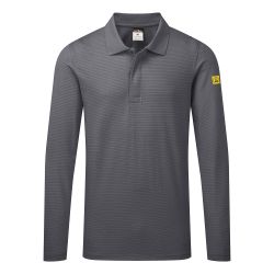 Polo antiestático ESD de manga larga Negro