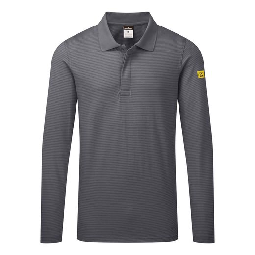 Polo antiestático ESD de manga larga Negro