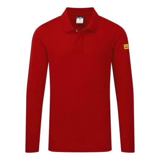 Polo antiestático ESD de manga larga Negro