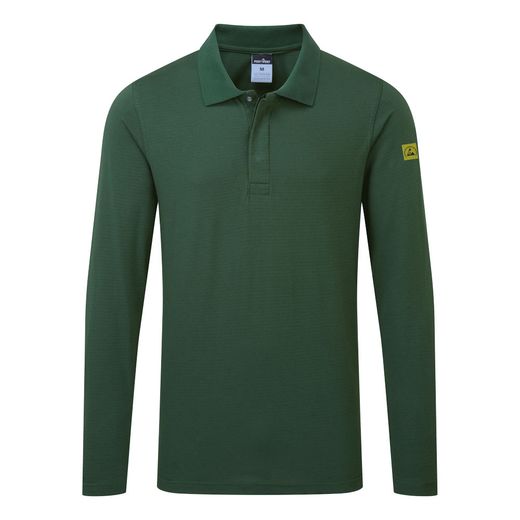 Polo antiestático ESD de manga larga Negro