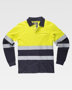 Polo AV manga larga Marino Amarillo