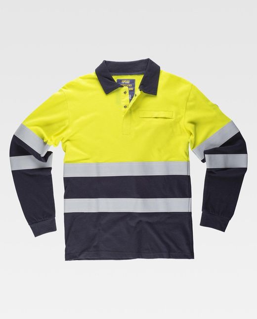 Polo AV manga larga Marino Amarillo