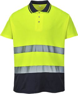 Zweifarbiges Baumwoll- Komfort Poloshirt