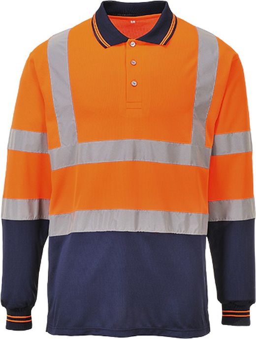 Polo bicolore manches longues