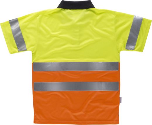 Polo combinado alta visibilidad Amarillo /  Naranja