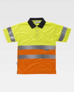 Polo combinado alta visibilidad Amarillo /  Naranja