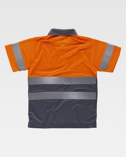 Polo combinado alta visibilidad manga corta Naranja / Gris