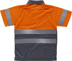 Polo combinado alta visibilidad manga corta Naranja / Gris
