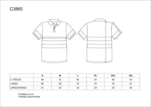 Polo combinado alta visibilidad manga corta Naranja / Gris
