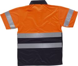 Kombiniertes gut sichtbares kurzärmeliges Poloshirt Reflektierende Bänder Oberkörper und Ärmel EN ISO 20471: 2013 Orange AV Marino