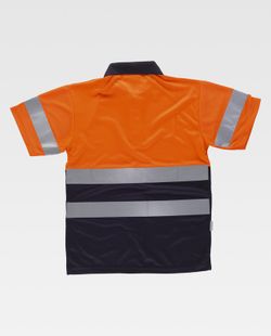 Kombiniertes gut sichtbares kurzärmeliges Poloshirt Reflektierende Bänder Oberkörper und Ärmel EN ISO 20471: 2013 Orange AV Marino