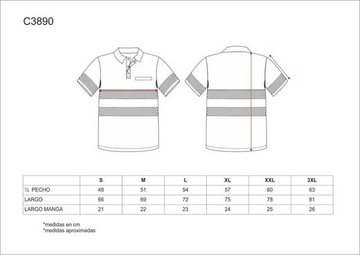 Polo combinado alta visibilidad manga corta con cintas Marino Amarillo