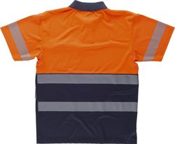 Polo combinado alta visibilidad manga corta Marino / Naranja