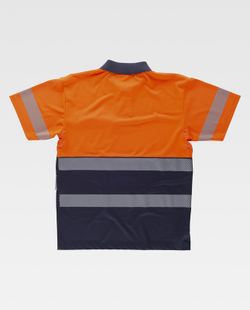 Polo combinado alta visibilidad manga corta Marino / Naranja
