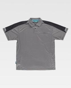 Polo combinado de manga corta Gris+Negro