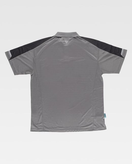 Polo combinado de manga corta Gris+Negro