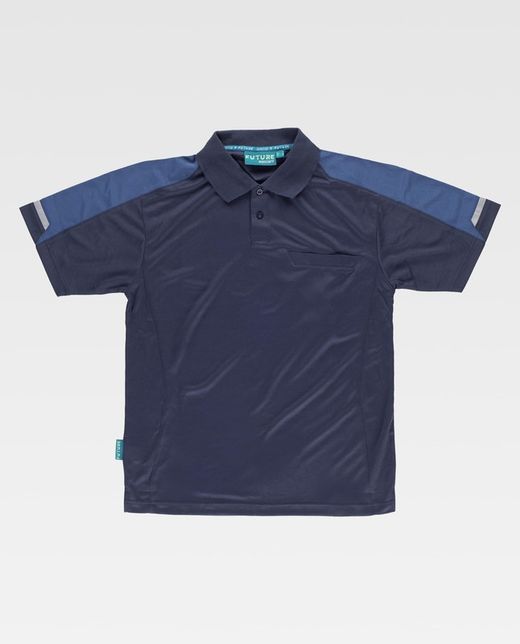 Polo combinado de manga corta Marino / Azafata