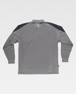 Polo combinado de manga larga Gris+Negro