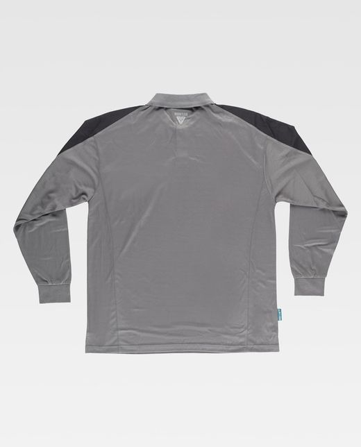 Polo combinado de manga larga Gris+Negro