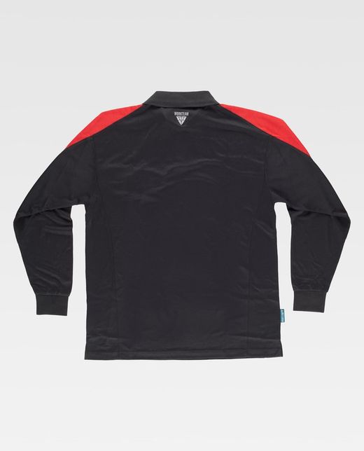 Polo combinado de manga larga Negro+Rojo