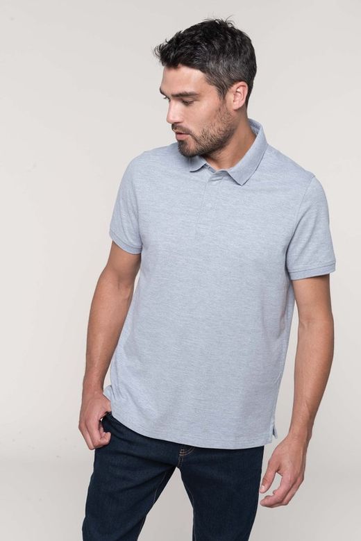 Polo da uomo con bottoni automatici a manica corta