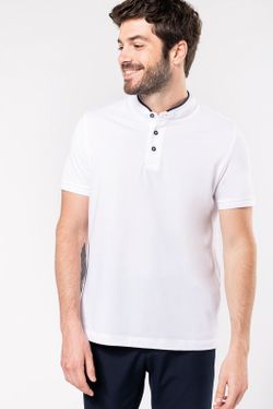 Polo con cuello mao de manga corta para hombre