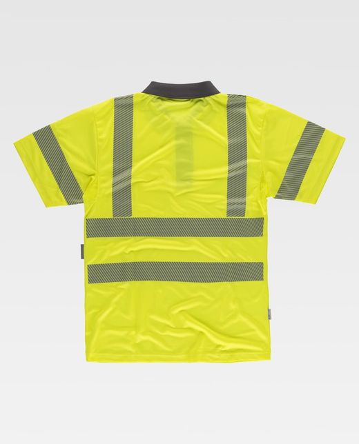 Polo de alta visibilidad de manga corta Amarillo  / Gris Oscuro