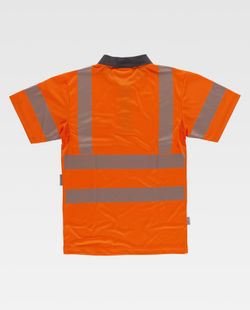 Polo de alta visibilidad de manga corta Naranja / Gris Oscuro