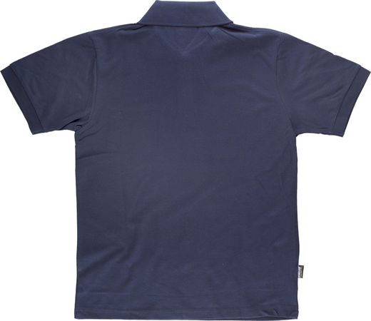 Kurzärmliges Poloshirt und Brusttasche aus 100% dunkelblauer Baumwolle