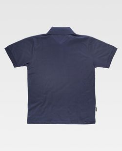 Kurzärmliges Poloshirt und Brusttasche aus 100% dunkelblauer Baumwolle
