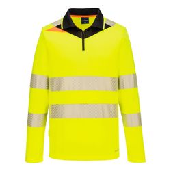 Polo de manga larga Alta visibilidad  DX4 Hi-Vis Zip Naranja/Negro