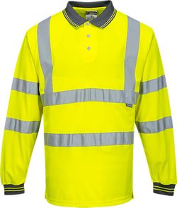 Langarm Warnschutz Polo Shirt