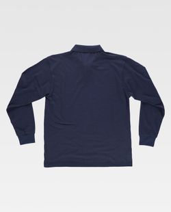 Polo de manga larga en piqué de algodón Color Marino