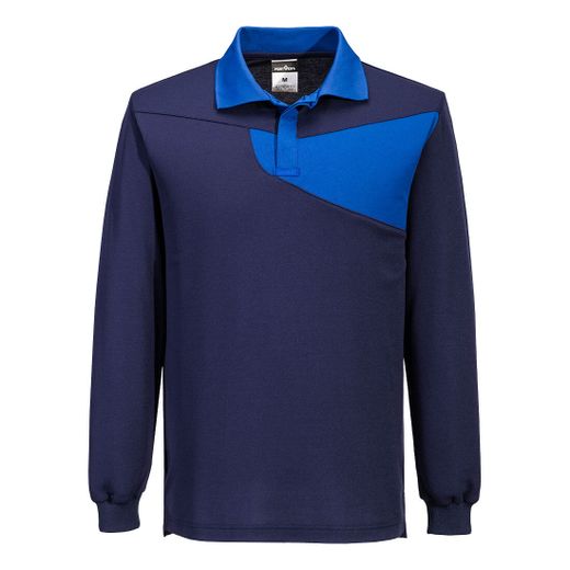 Polo de manga larga PW2 Cotton Comfort Negro/Gris