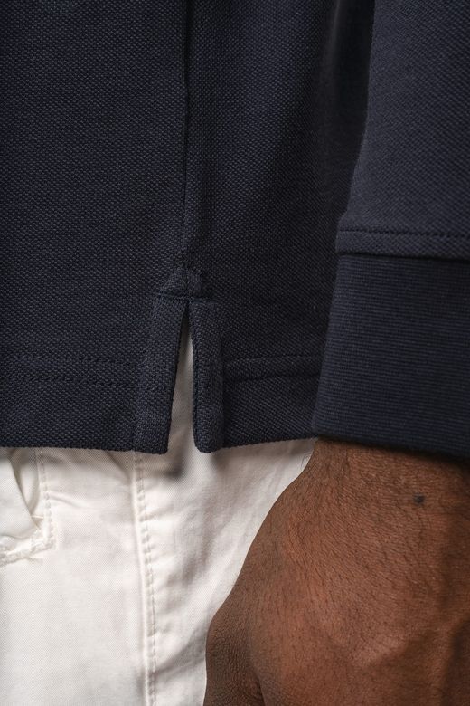 Herren Piqué-Polohemd lange Ärmel Bio-180