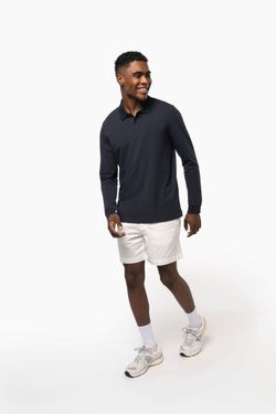 Herren Piqué-Polohemd lange Ärmel Bio-180